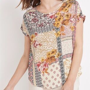 Maurices Delton Patchwork Zipper Back Blouse